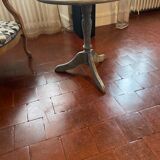 Patinated wooden pedestal table