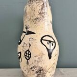 Enamelled ceramic pitcher with rock decoration