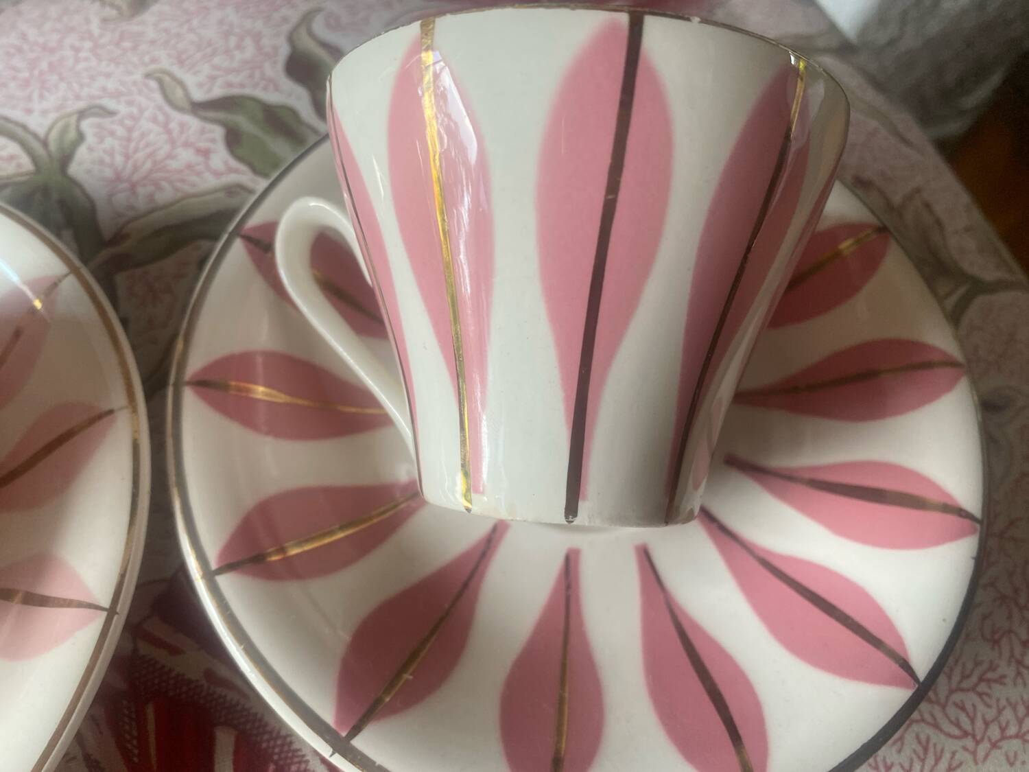 Set of 2 vintage Digoin coffee cups