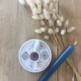 Green ceramic cellar rat candle holder