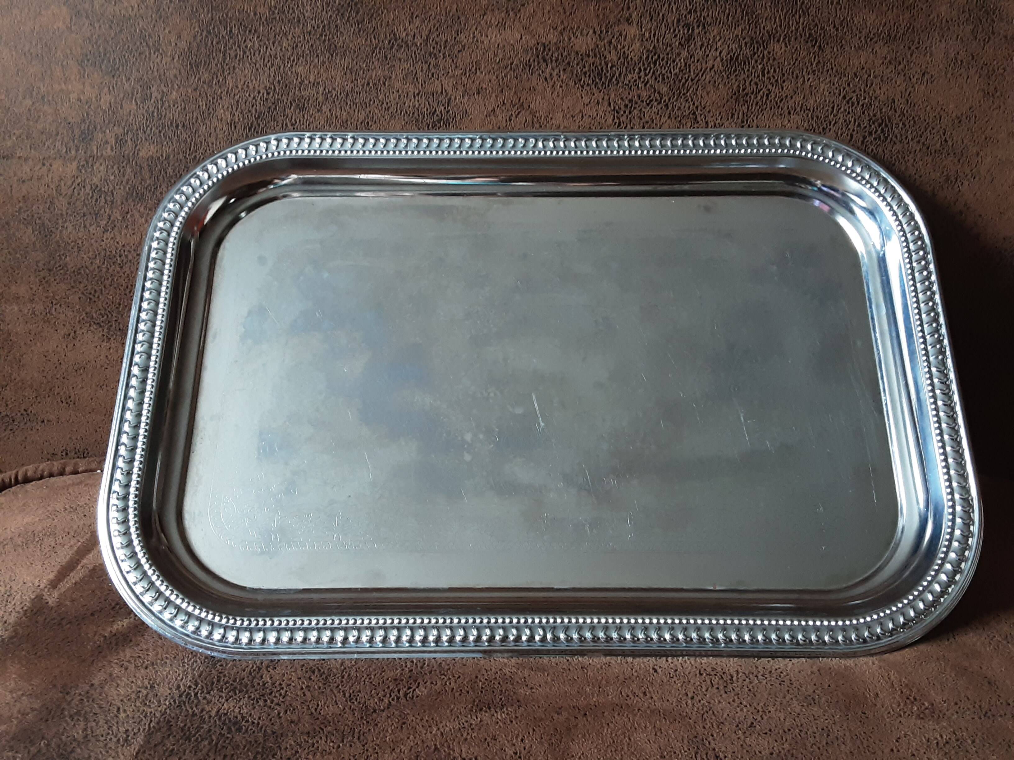 Rectangular stainless steel tray