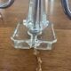 Pair of Electrified Art Deco Candle Holders – Cut Crystal & Chrome Metal 1