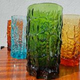 Large multicoloured glasses by Geoffrey Baxter from the 1960s.