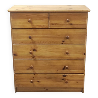 Commode 6 tiroirs en bois