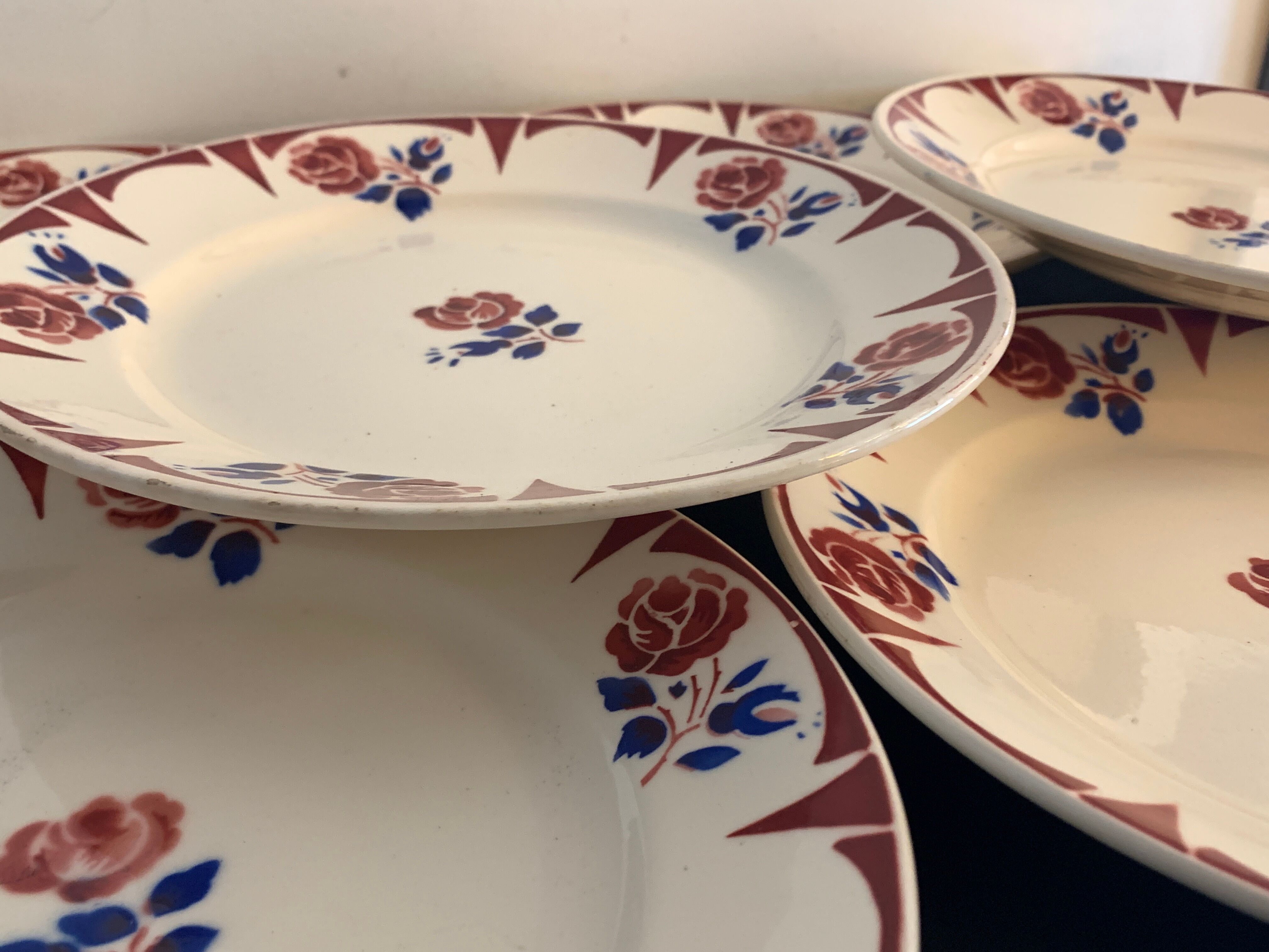 11 Flat plates Badonviller art nouveau