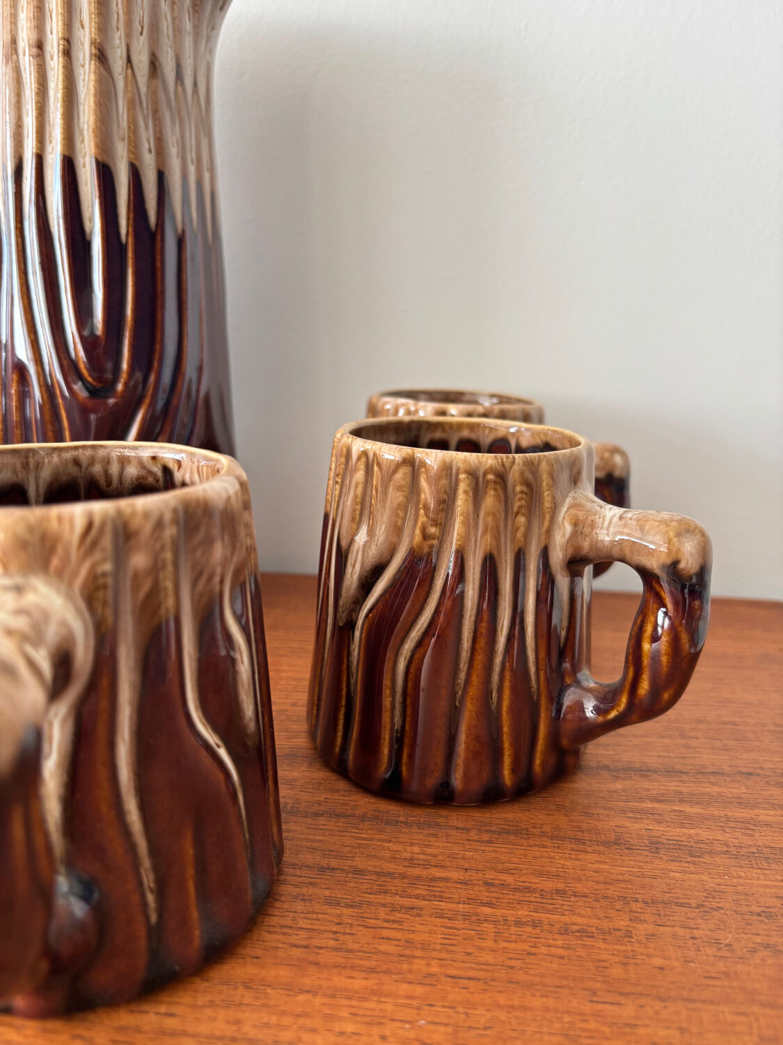 Vintage ceramic service Pol Chambost model Tree – jug and cup