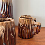 Vintage ceramic service Pol Chambost model Tree – jug and cup