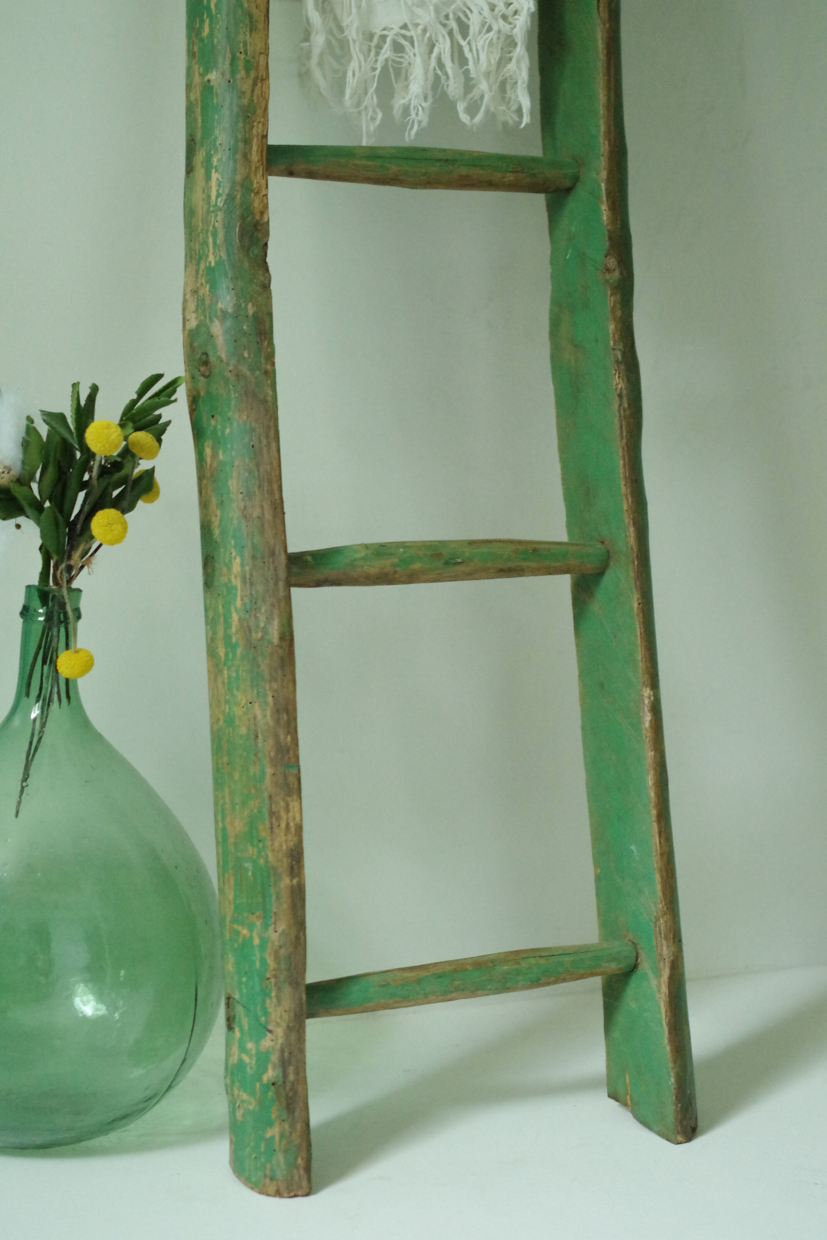 Old wooden farm scale - green color