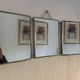 Vintage 1950s triptych mirror barber hairdresser brick - 27 x 67 cm