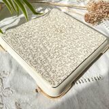 Vintage trivet in golden white floral earthenware Villeroy&boch