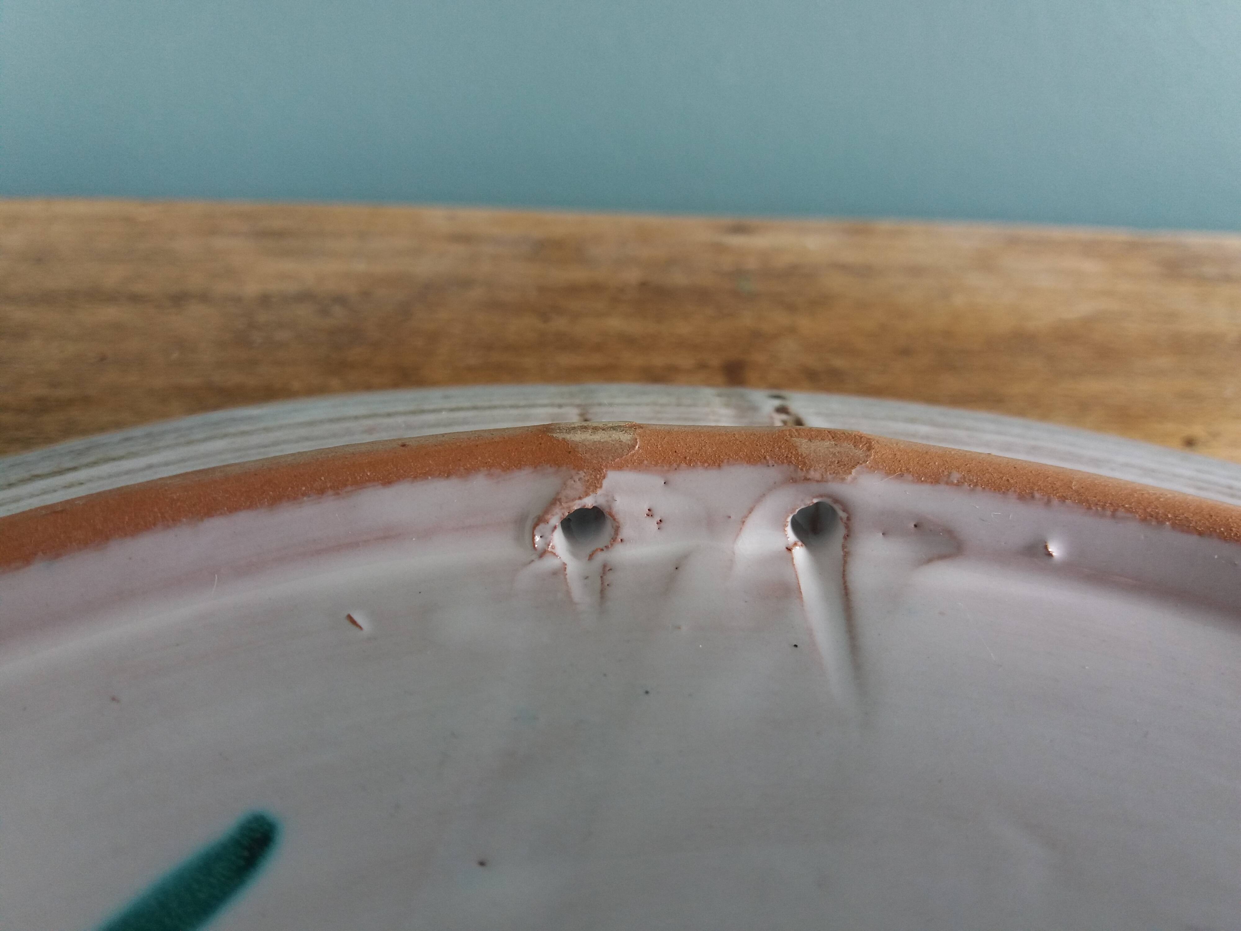 Vallauris handcrafted decorative wall plate with flower motif