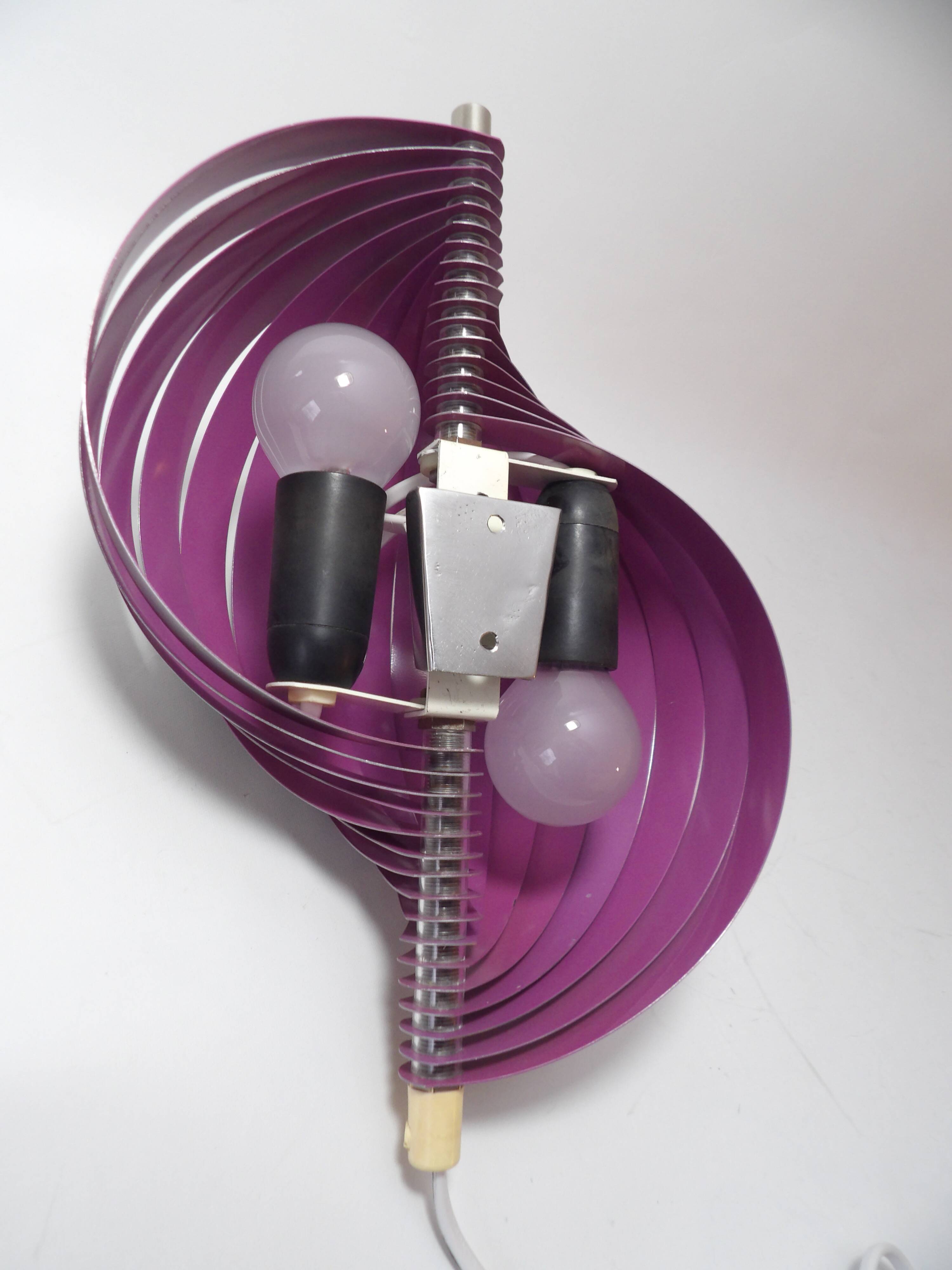 Henri Mathieu Kinetic Spiral Style Wall Light