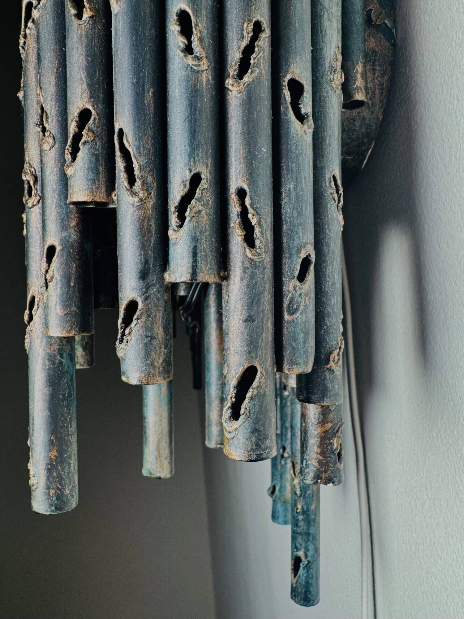 Set Of Double Chalice Brutalist Wall Lamp By Marcel Fantoni, Italy, 1960S