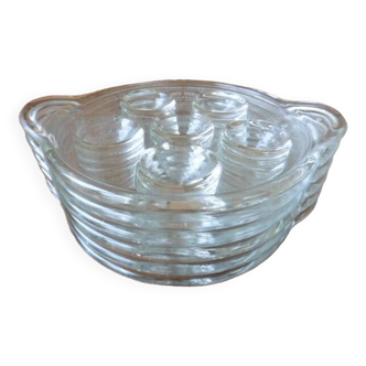 Set of 6 vintage pyrex snail plates