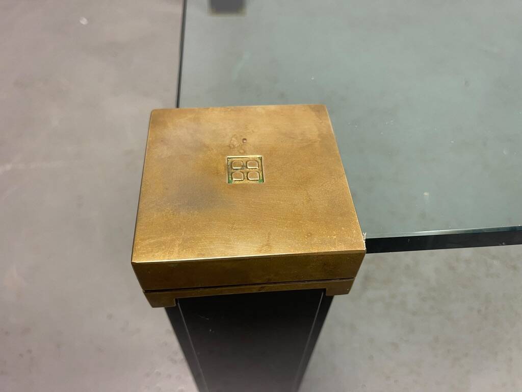 Hollywood Regency Mid-century Design Peter Ghyczy Glass & Brass.