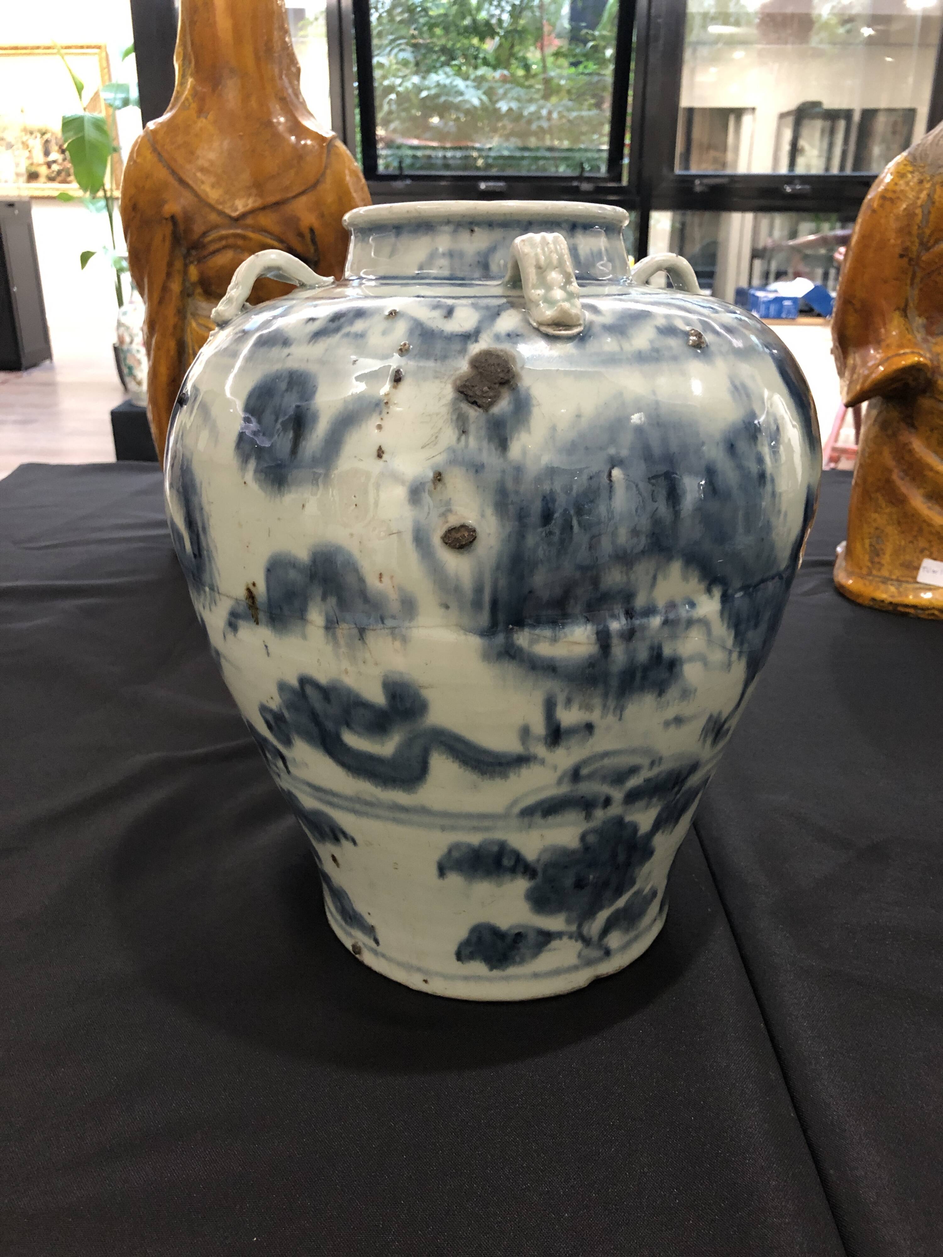 Ming vase in blue and white porcelain