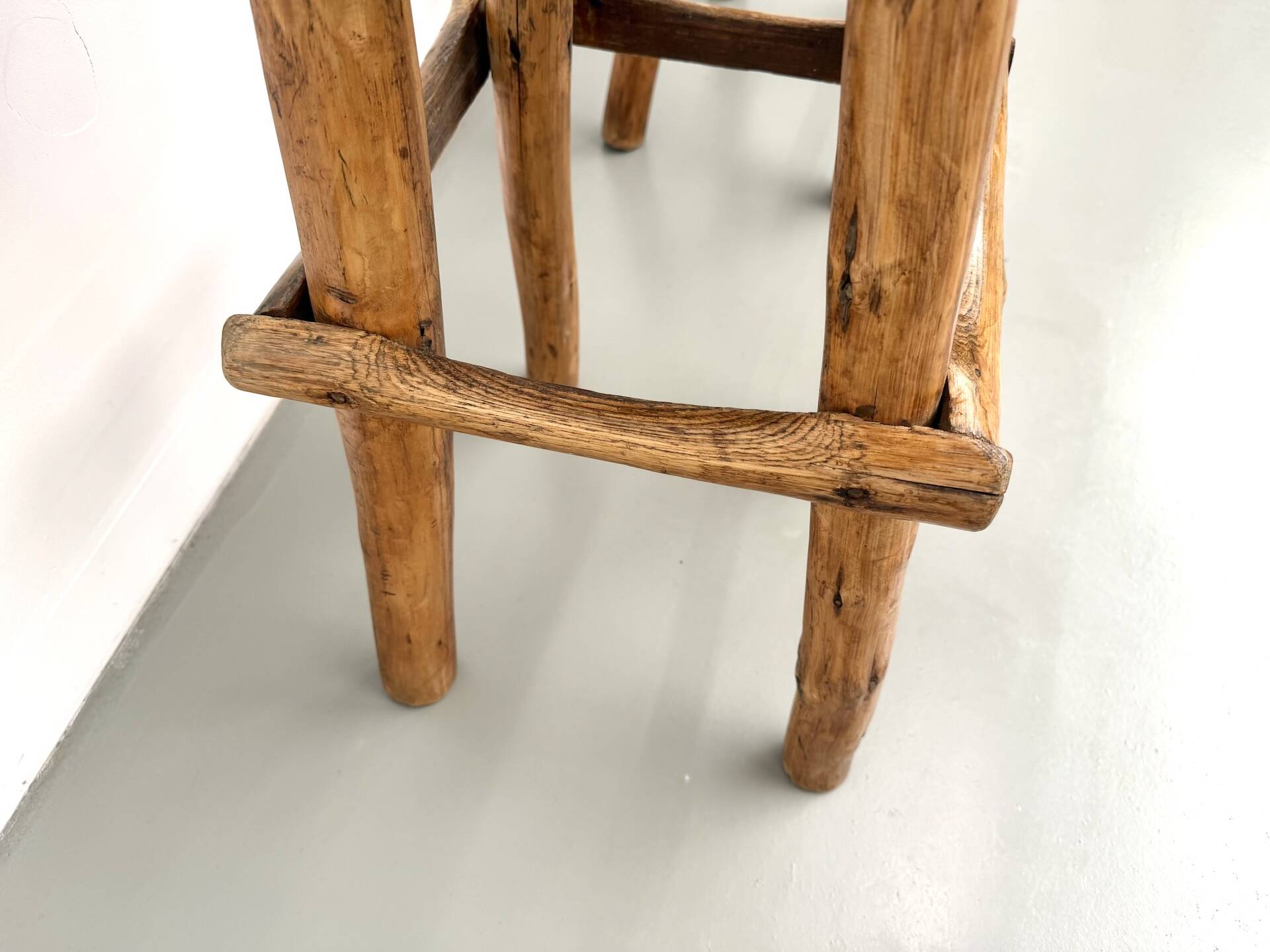 Pair of brutalist bar stools, France, 1950s