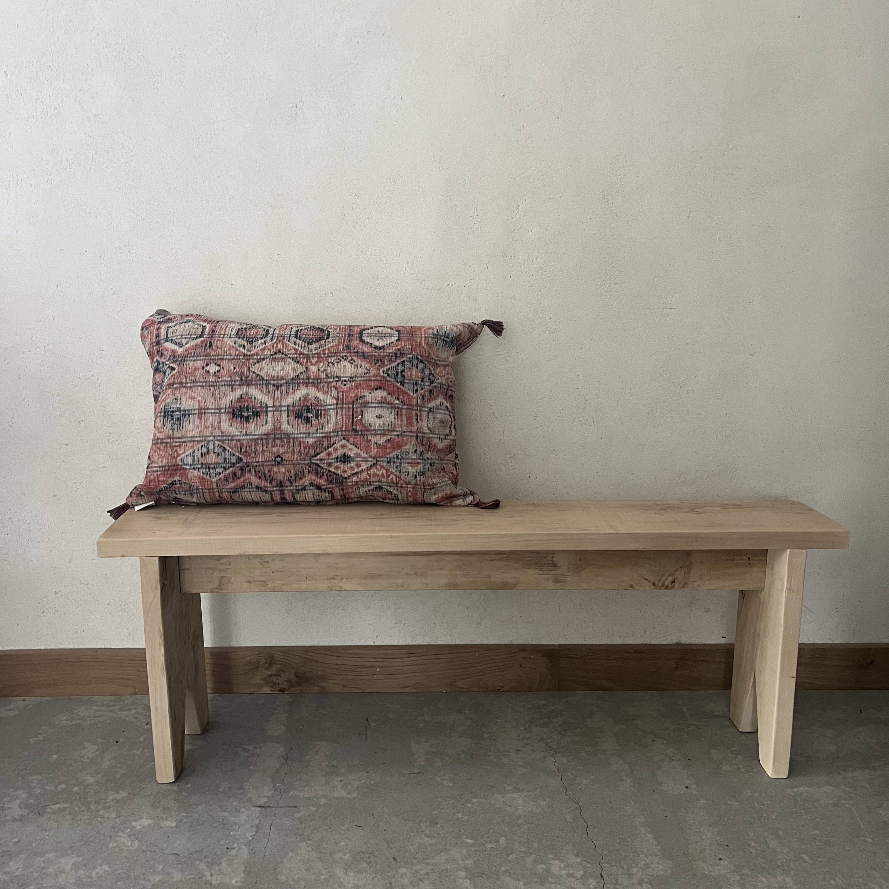 Small bench in raw wood