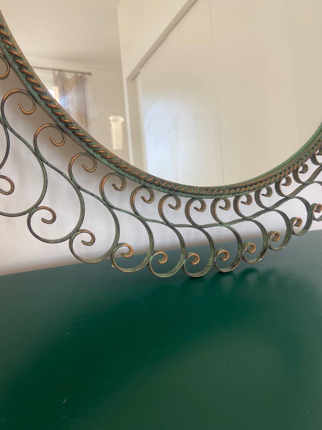 Vintage wrought iron mirror