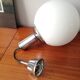 1970s glass and chrome globe chandelier