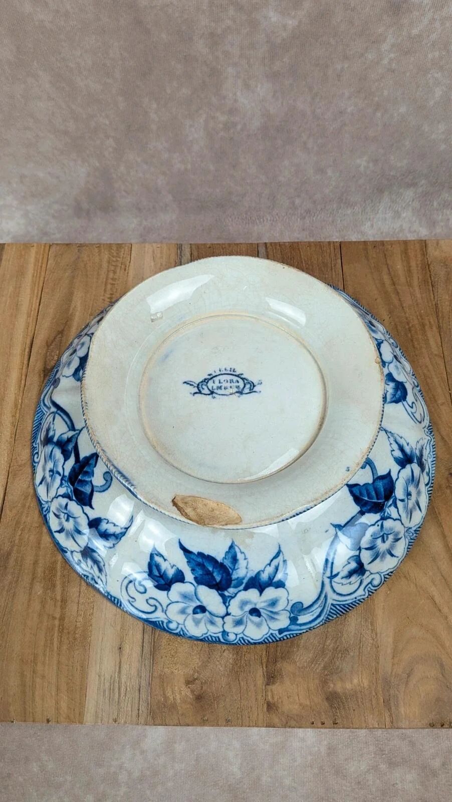 Antique compote dish Creil & Montereau – Flora model –