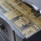 Victorian style black patinated crossbow chest of drawers