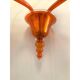 Contemporary Translucent Orange Murano Glass Wall Sconce in Deco’ Style