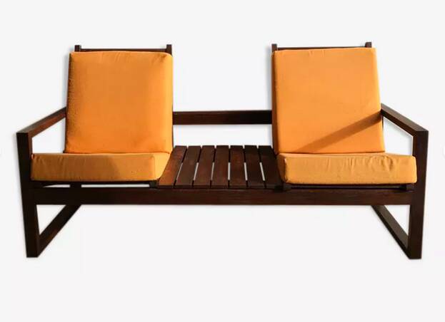 Modular solid wood canapé - 1960s