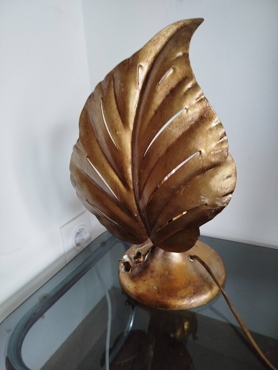 Desk lamp with floral decoration, 1970s