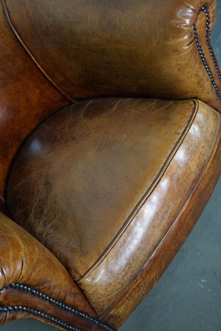 Vintage club chair in cognac leather Netherlands