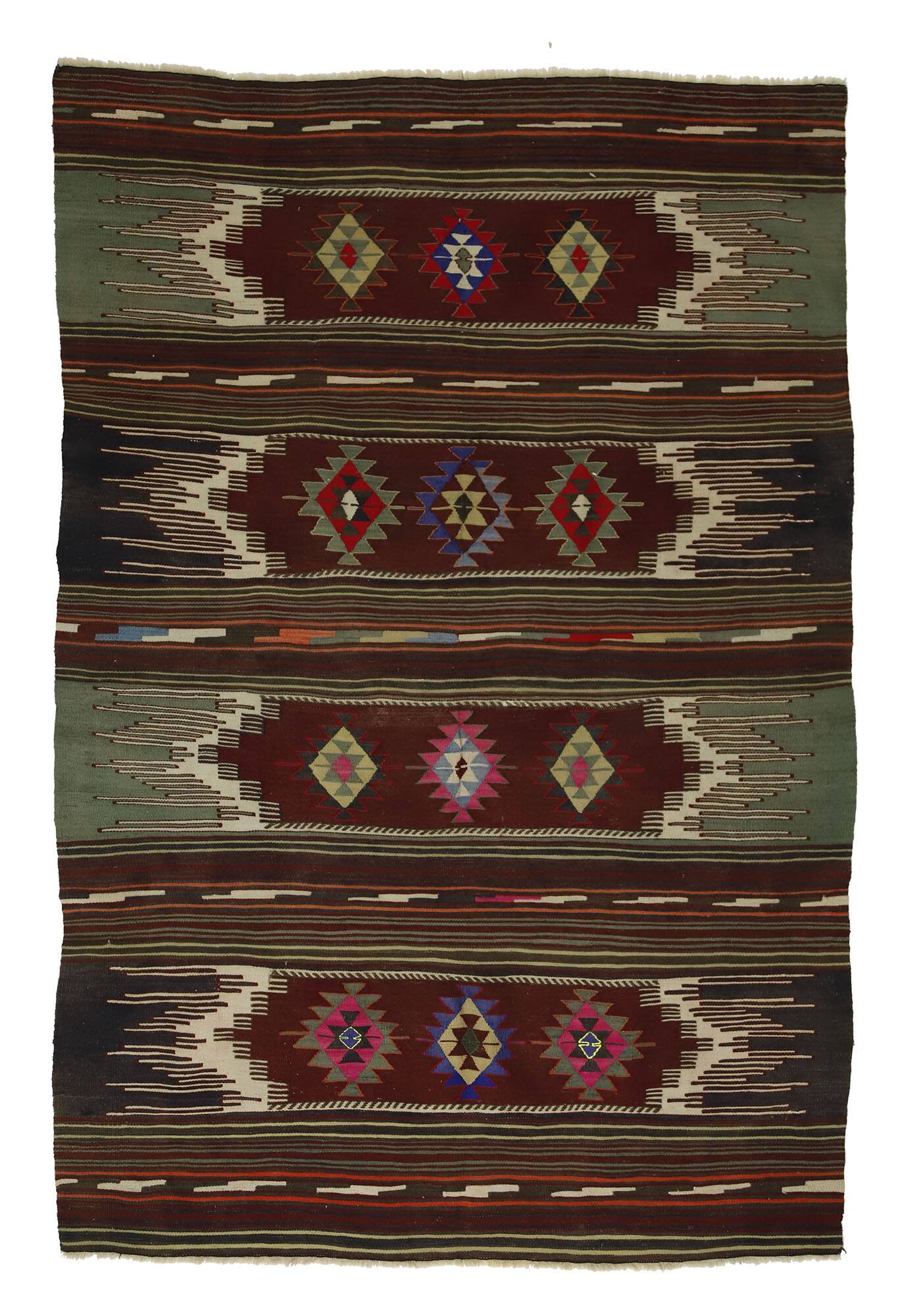 Authentic Vintage Turkish Kilims & Handwoven Rugs – Unique Home Decor Pieces 216x 145 cm