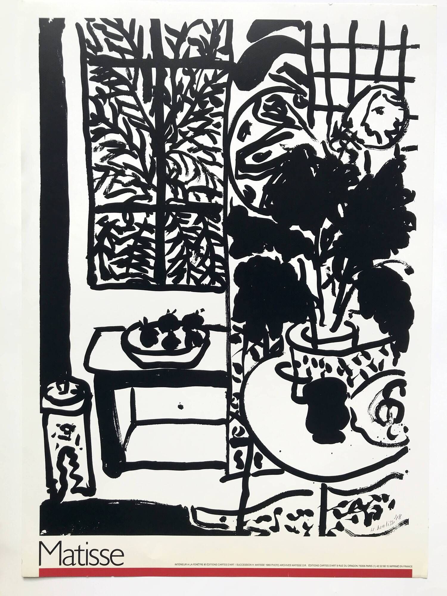 Henri matisse color poster (after) interior at the window, 1989
