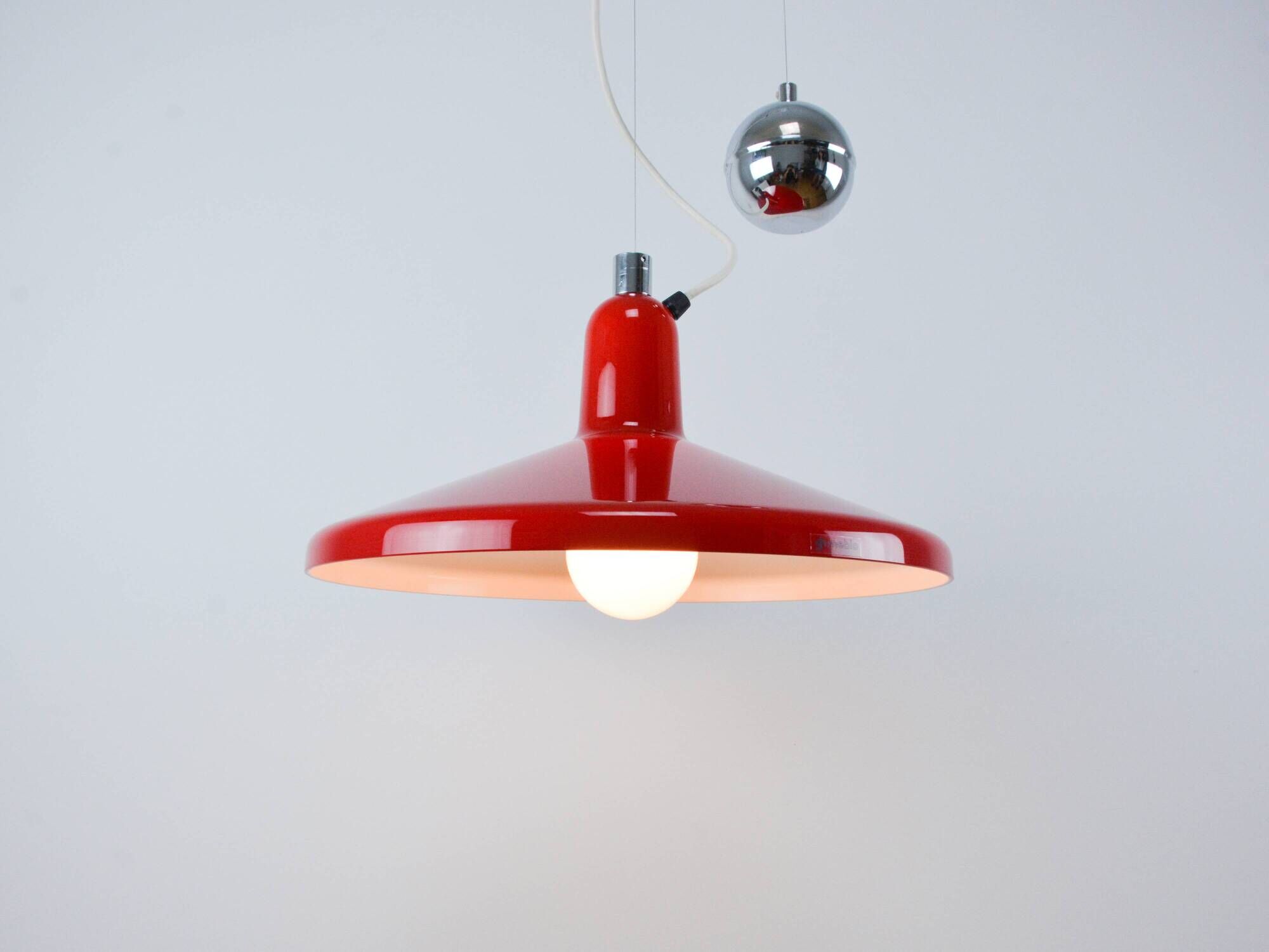 Vintage Red Meblo Manta Pendant Lamp