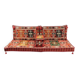 Oriental Sofa,Anatolian Floor Couch, Red Floor Sofa, Arabic Majlis Seating