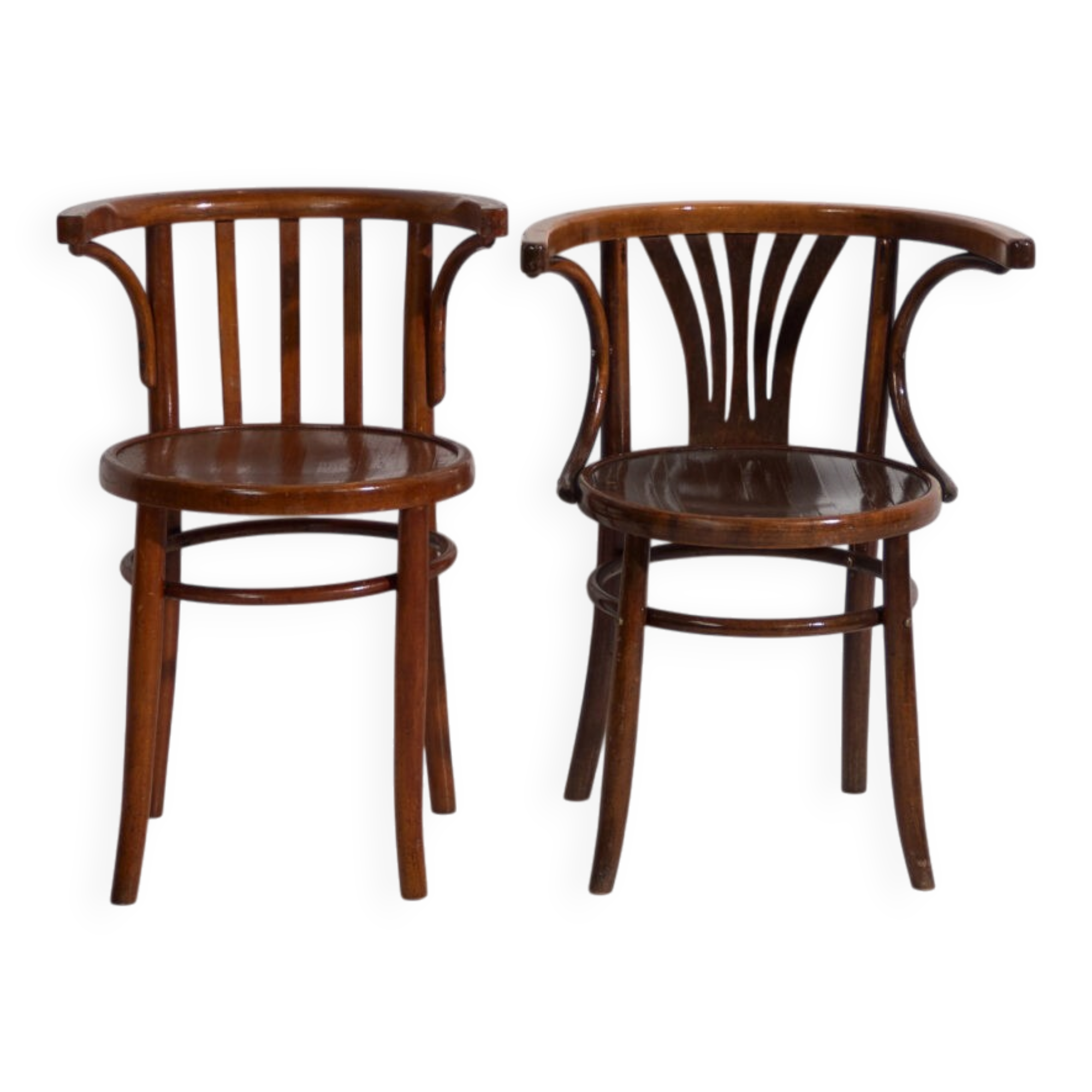 Pair of antique bentwood chairs in Thonet style – Central Europe, circa 1905