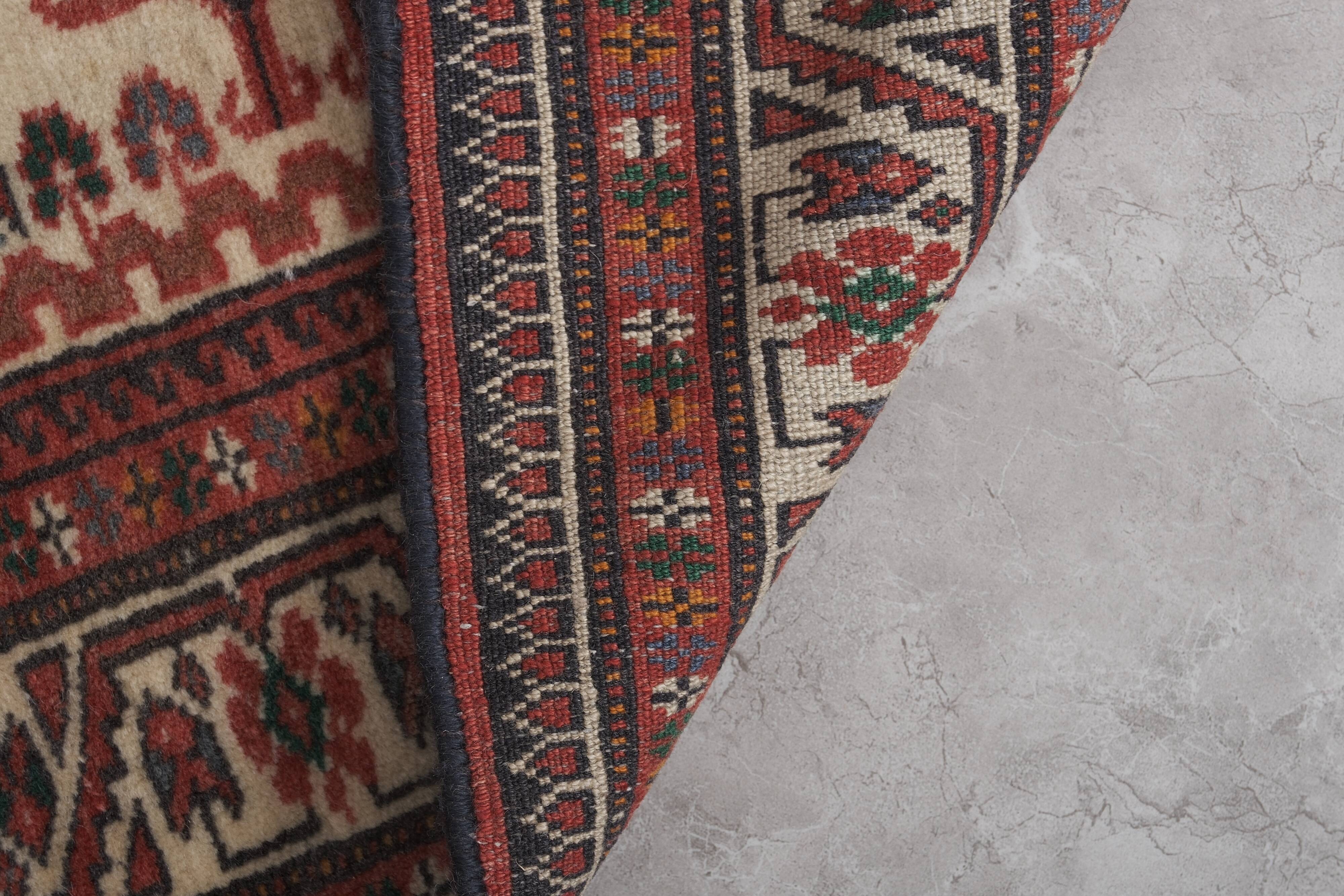 Vintage Turkish Oushak Handwoven Rug 90x414 cm