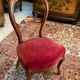 Solid walnut heater chair nineteenth century Louis-Philippe in red velvet