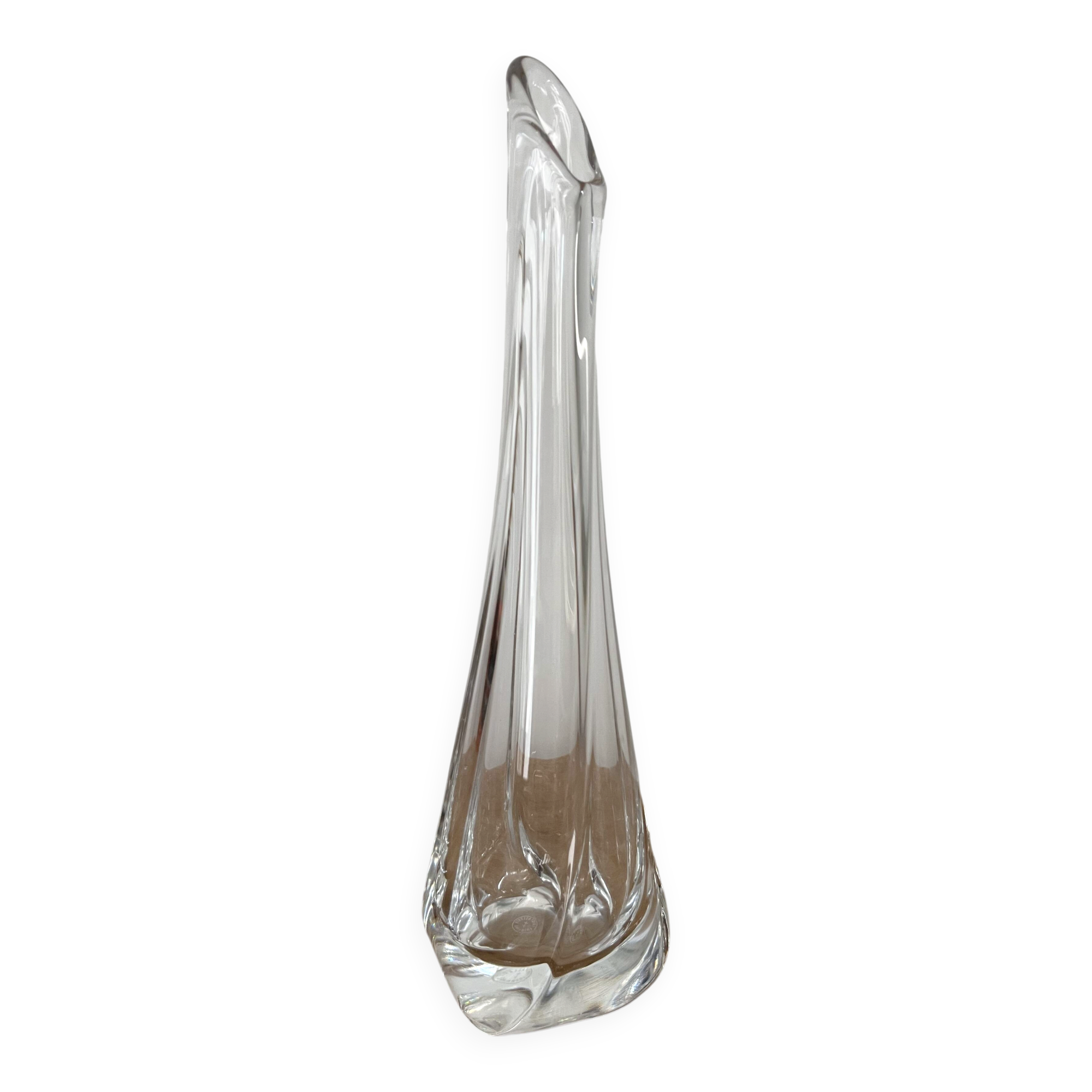 Soliflore vase H27cm signed Cristallerie Lorraine