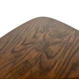 Lot de 3 tables d'appoint ou gigognes ovales brutalistes en chêne au design minimaliste des années 1970