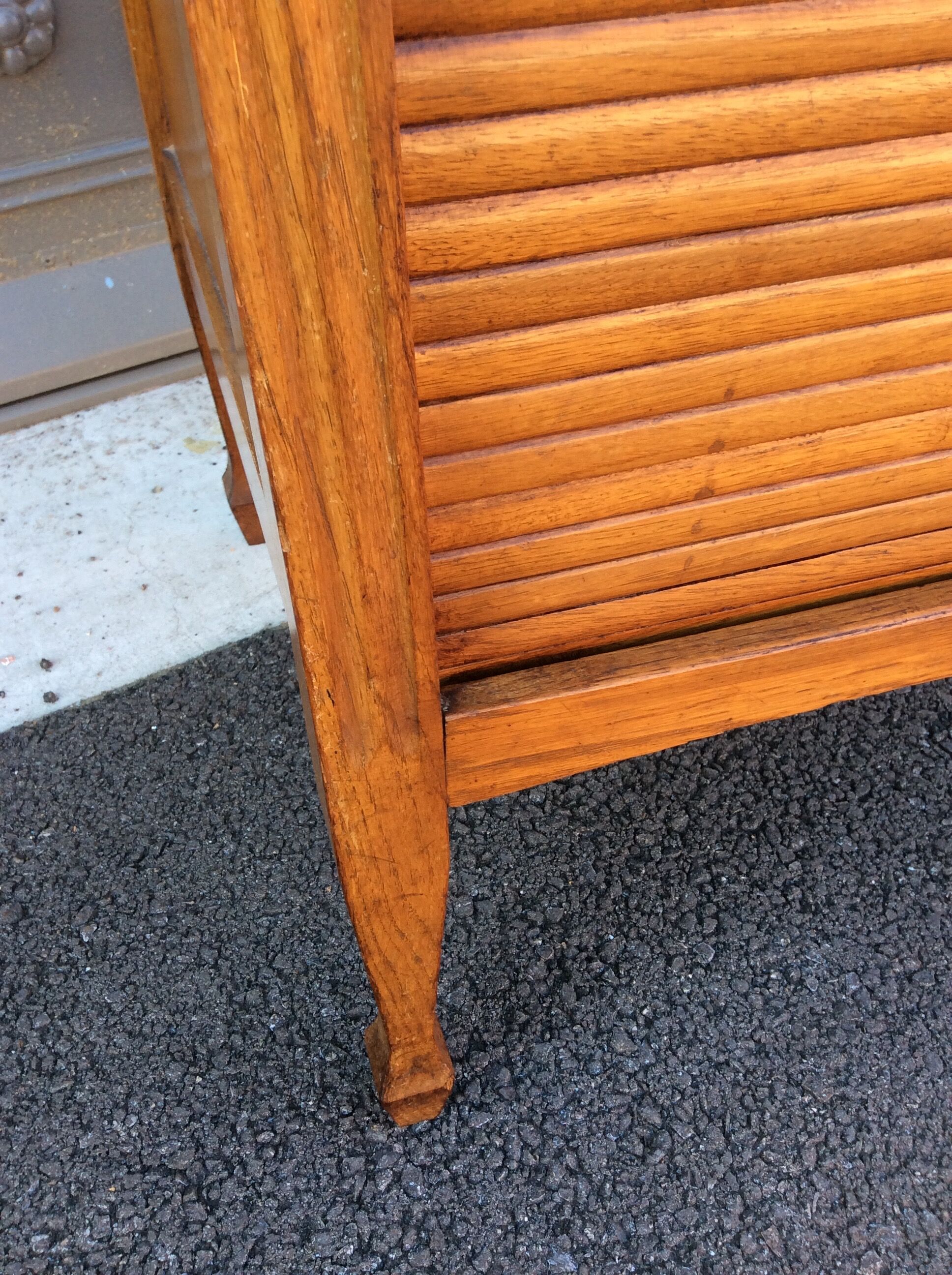 Oak curtain desk from the 1950s