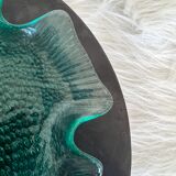 Vintage plate shaped of Arcoroc fish France turquoise