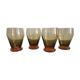 4 old amber colored glasses