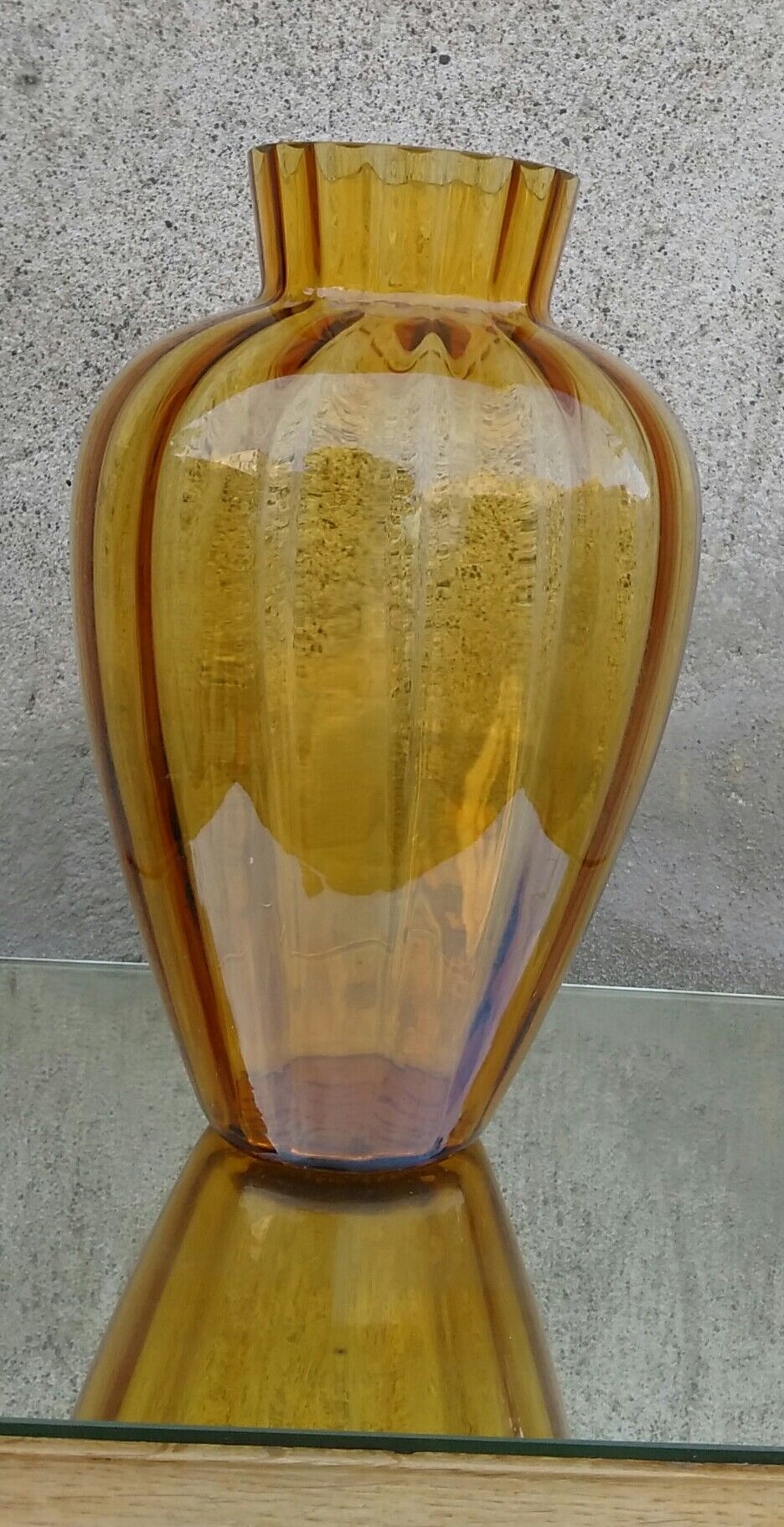 Vase art déco verre orangé