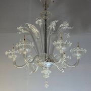 Venetian chandelier made of Murano glass, six light arms, circa 1940.