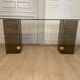 Console smoked glass and brass, 1970s
