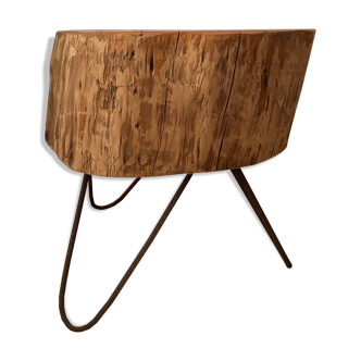 Vintage coffee table solid wood trunk