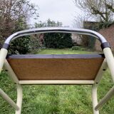 Vintage stepladder in Formica, wood and chromed metal
