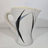 ceramic pitcher by Jacques Sagan with abstract patterns, Vallauris