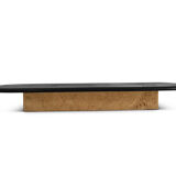 Basalt and travertine coffee table