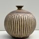 Grand vase en  céramique grès chamotté & sculpté, 1970
